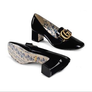 Gucci GG Logo Patent Leather Pumps